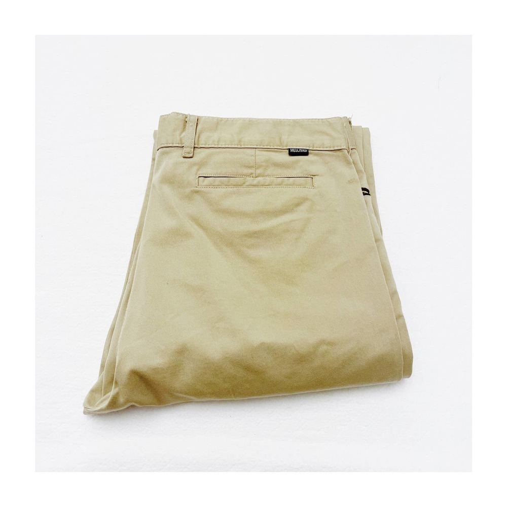 Moschino Zippered Khaki Pants Brown Pocket Trim US SZ34